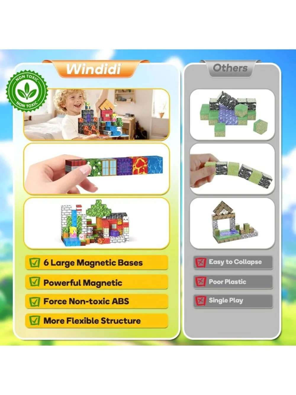 150PCS Magnetic Building Blocks Set - STEM Toys for Kids, Creative Magnet Cube